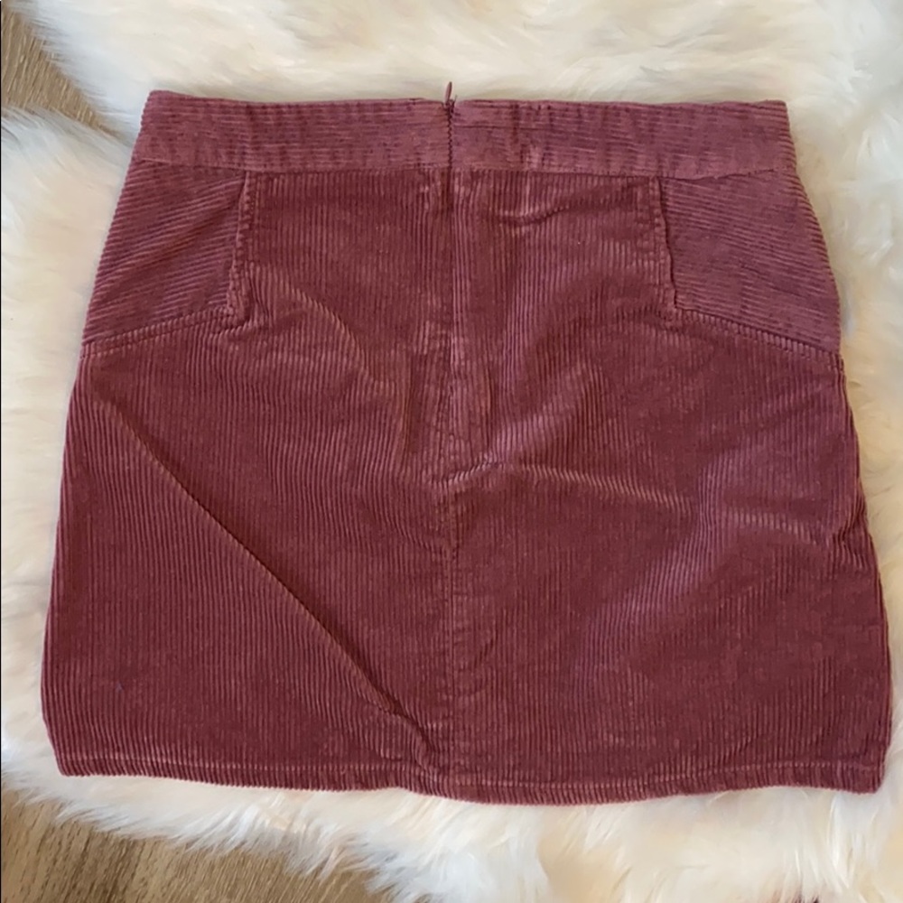 Corduroy Muave Mini Skirt - Picture 2 of 8